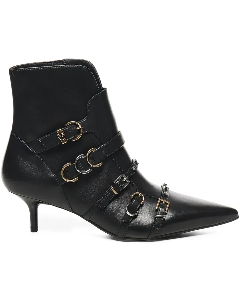 Pinko Spitze Stiefel mit Schnallendetail - Schwarz Schwarz