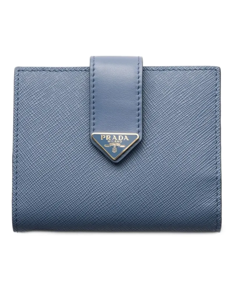Prada small Saffiano and smooth leather wallet - Blau Blau