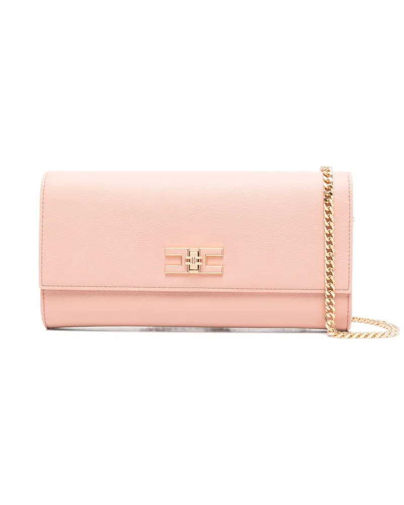 Elisabetta Franchi Umhängetasche mit Logo-Schild - Rosa Rosa