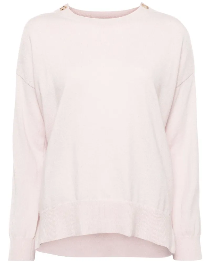 N.Peal Pullover aus Kaschmir mit geknöpften Schultern - Rosa Rosa