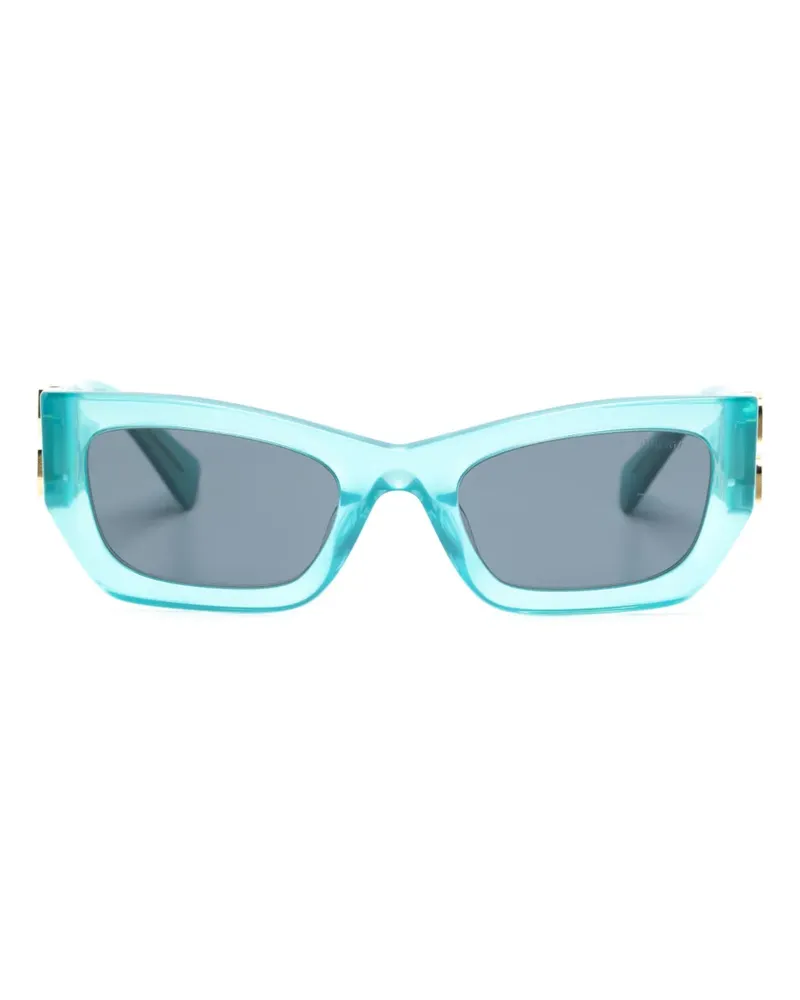Miu Miu Sonnenbrille mit Logo-Schild - Blau Blau