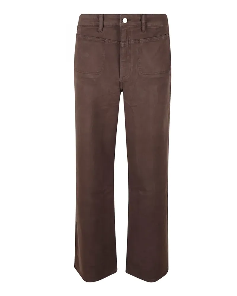 Paige Gerade Jeans mit aufgesetzten Taschen - Braun Braun