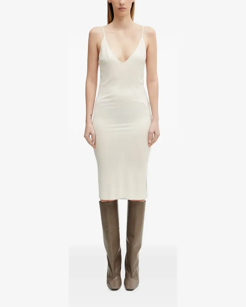Rick Owens Lilies V-neck spaghetti-strap midi dress - Braun Braun