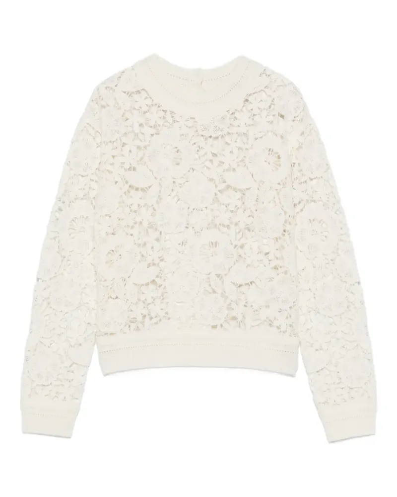 Ermanno Scervino Pullover mit Blumenspitze - Nude Nude