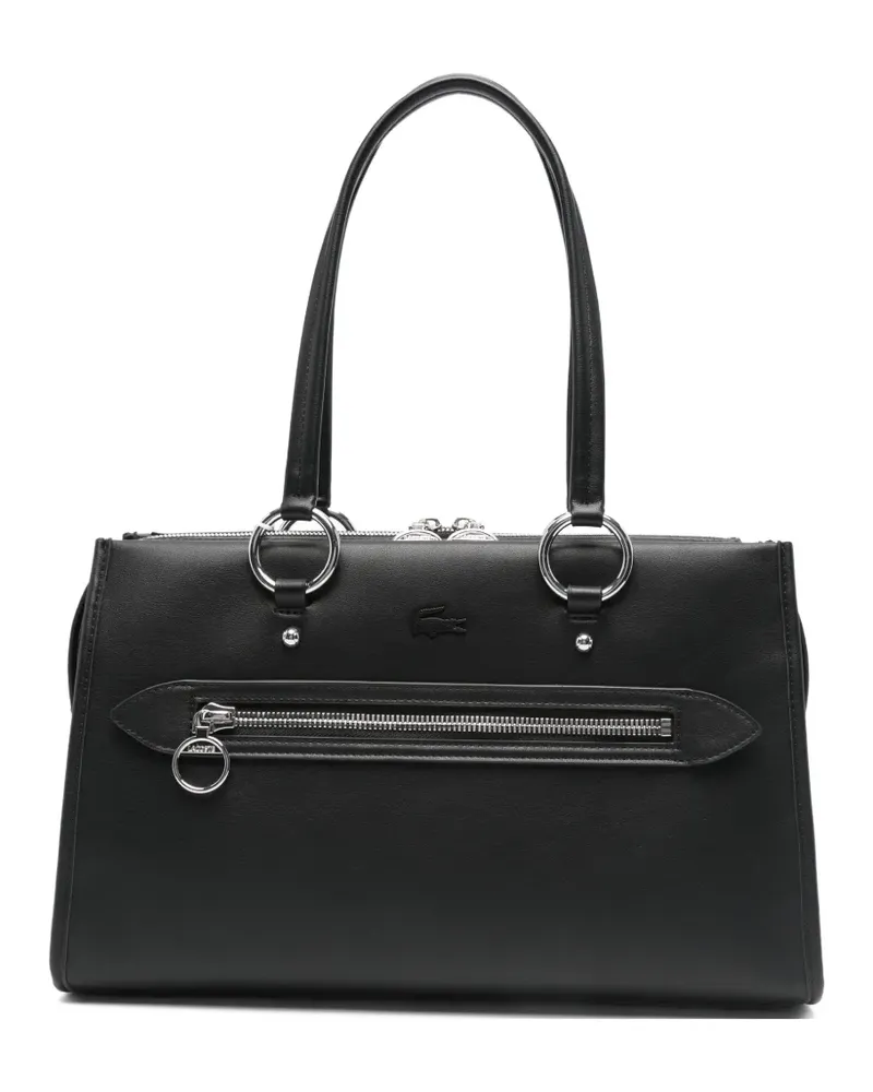 Lacoste medium ring-detail shoulder bag - Schwarz Schwarz