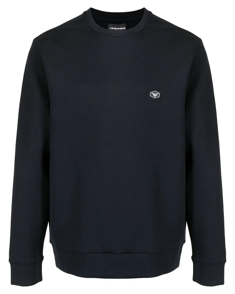 Emporio Armani Pullover mit Logo-Patch - Blau Blau