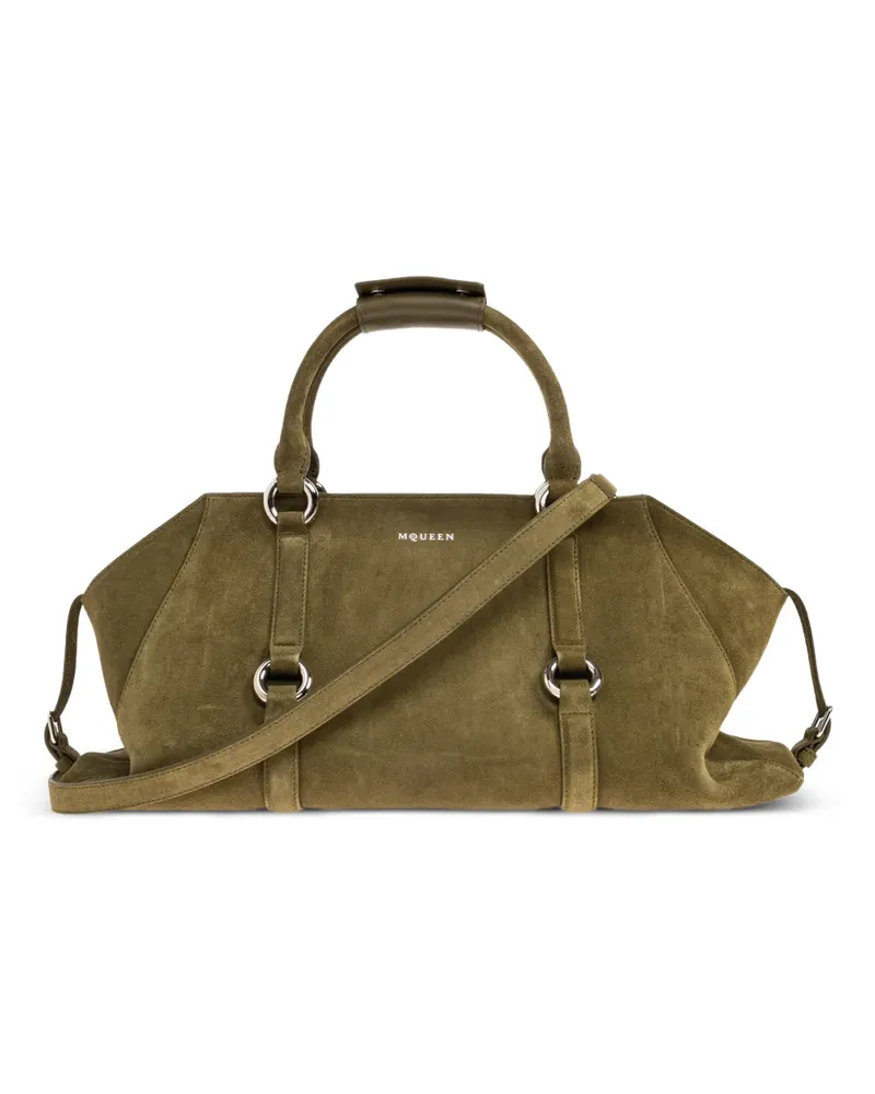 Alexander McQueen suede ring-detail tote bag - Grün Grün