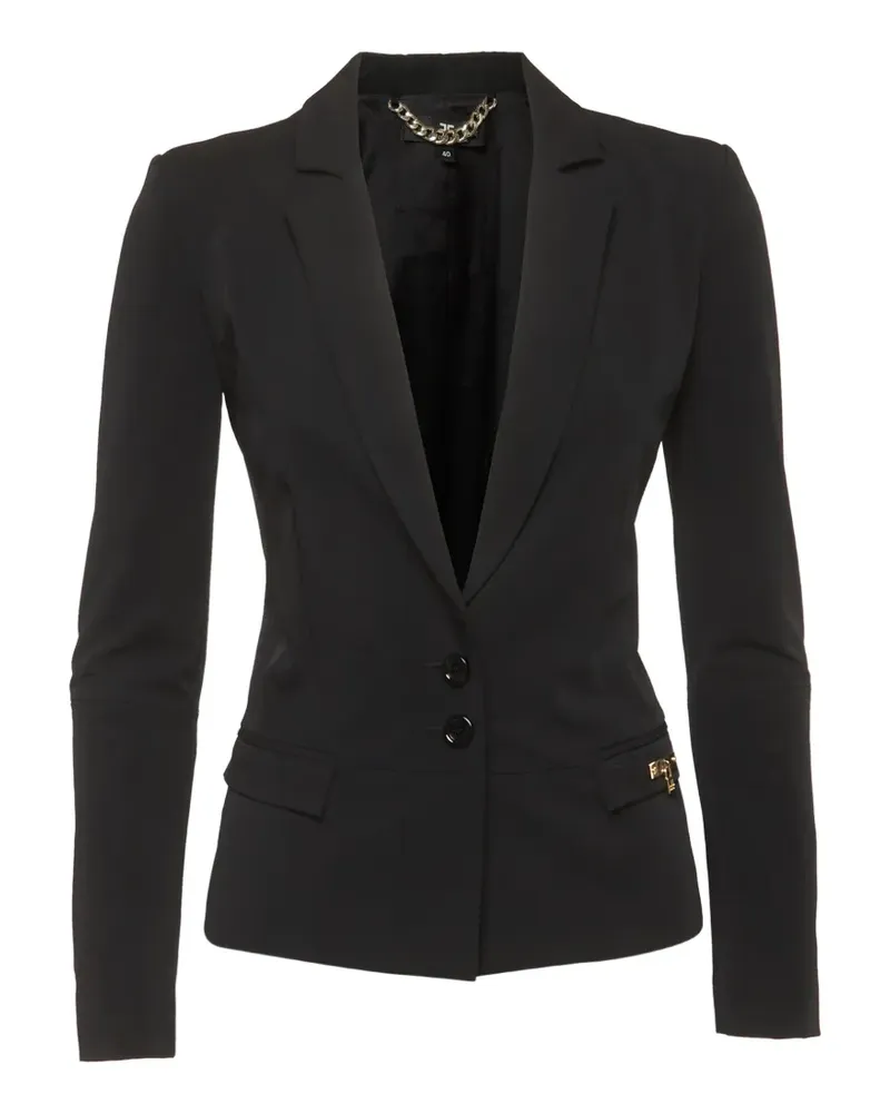 Elisabetta Franchi Schmales Gabardine-Sakko - Schwarz Schwarz