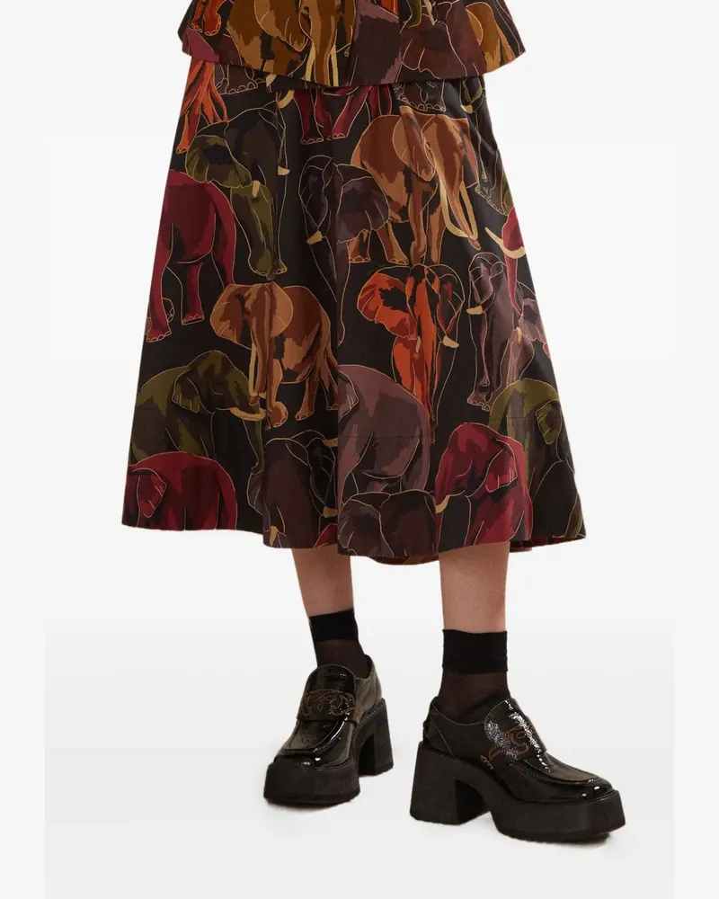 FARM Rio Midirock mit Elefanten-Print - Schwarz Schwarz