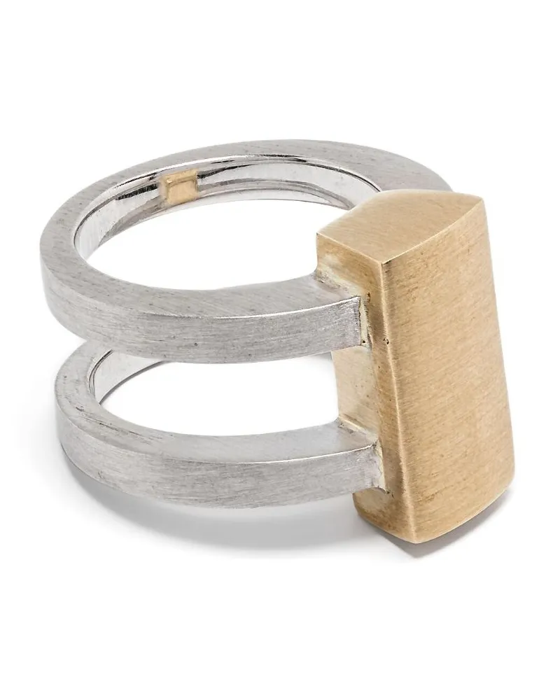 Tom Wood Vault Shield 9kt Gelbgold- und recycelter Silberring Gold