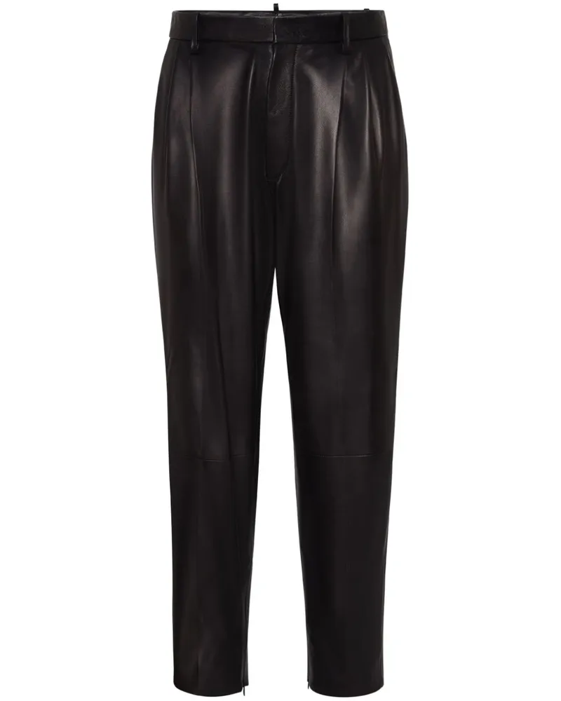 Dsquared2 Tapered-Hose aus Leder - Schwarz Schwarz