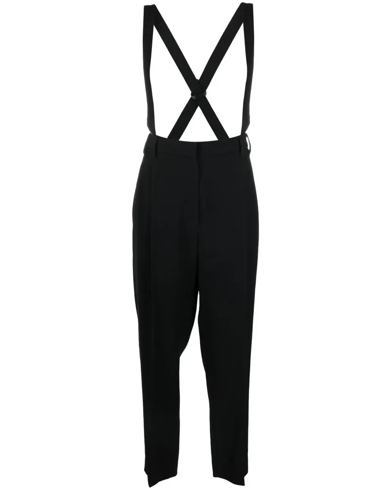 Brunello Cucinelli Cropped-Hose mit Hosenträgern - Schwarz Schwarz
