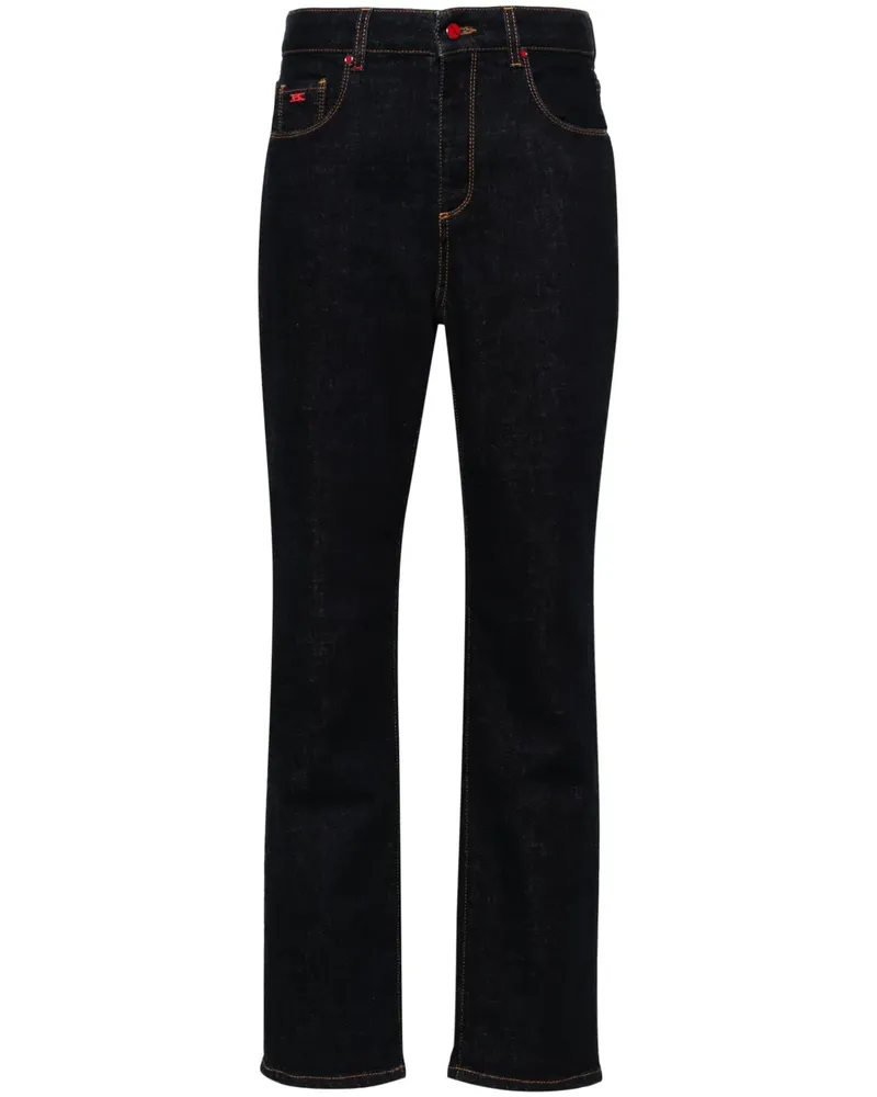 Kiton Jeans mit hohem Bund - Blau Blau
