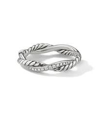 David Yurman Petite Infinity Sterlingsilberring mit Diamanten Silber