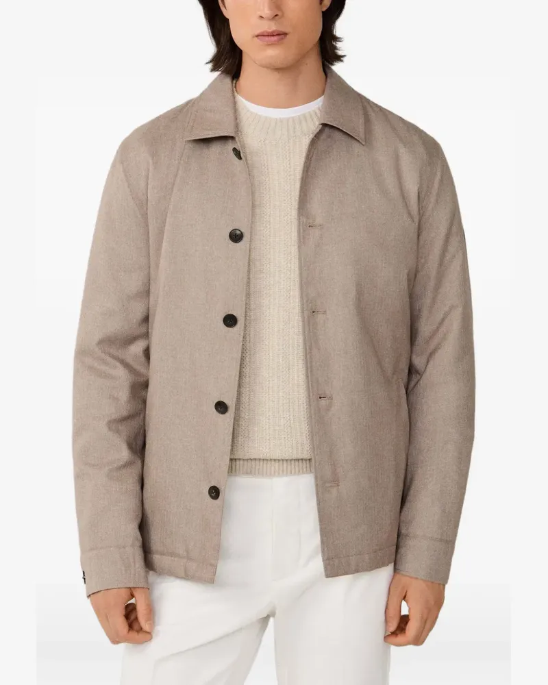 Hackett Wattierte Hemdjacke mit Fischgrätenmuster - Nude Nude