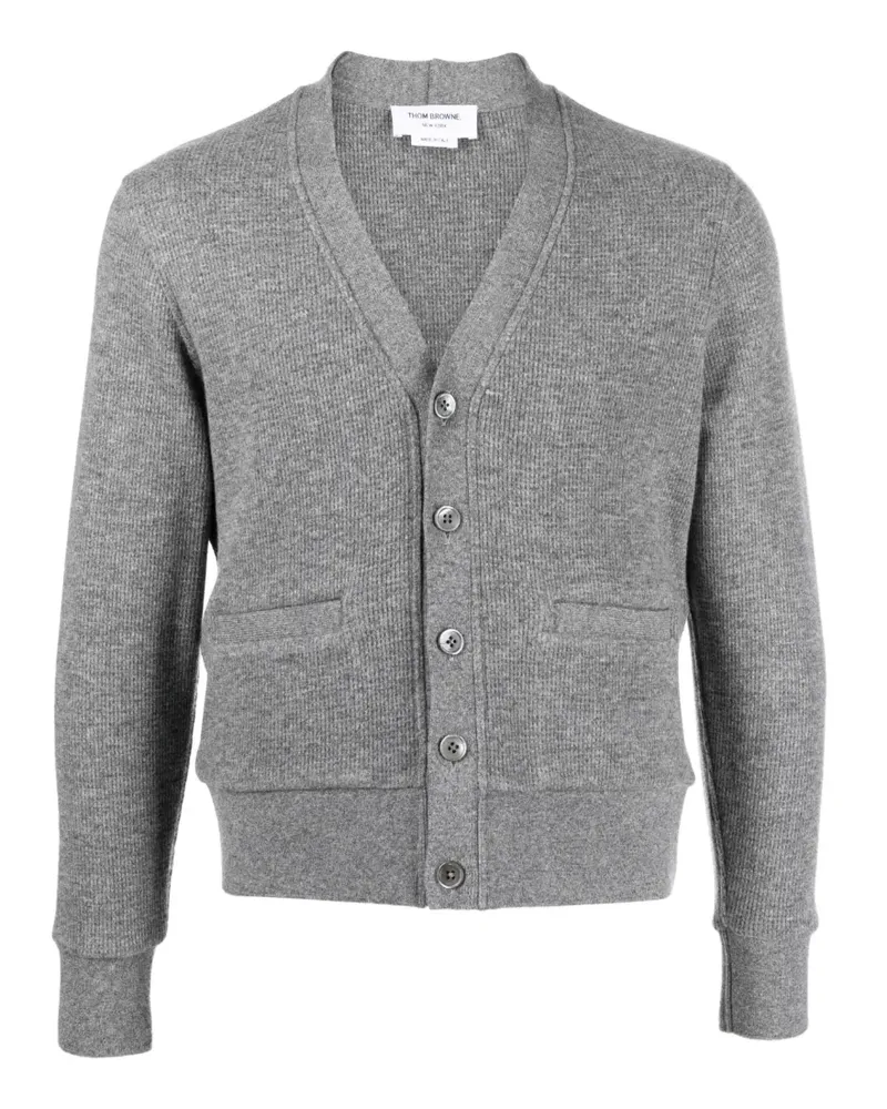 Thom Browne waffle-knit cashmere cardigan - Grau Grau