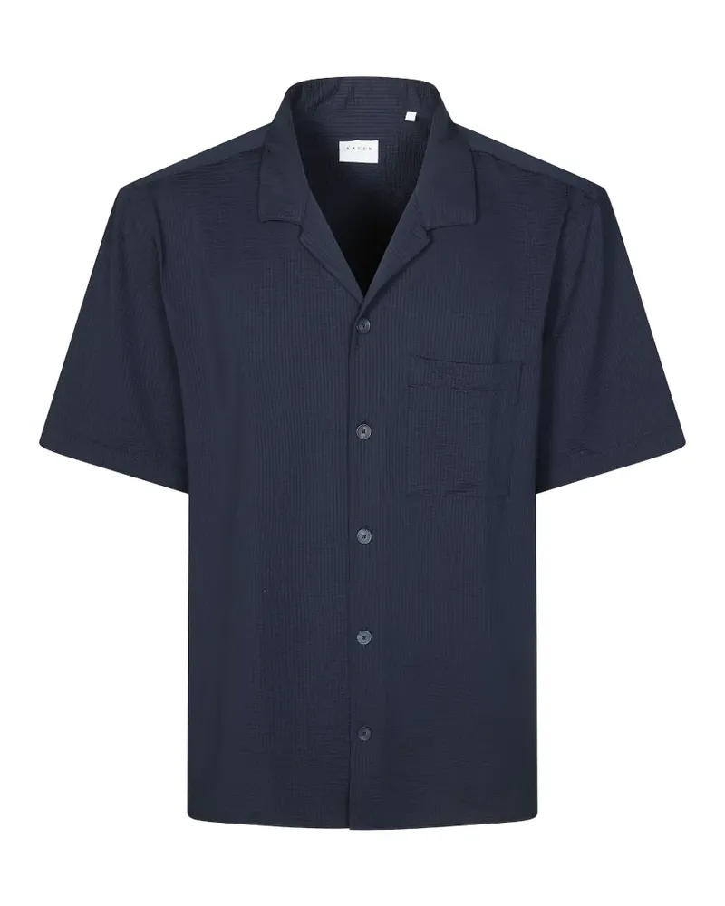 XACUS seersucker short-sleeve shirt - Blau Blau