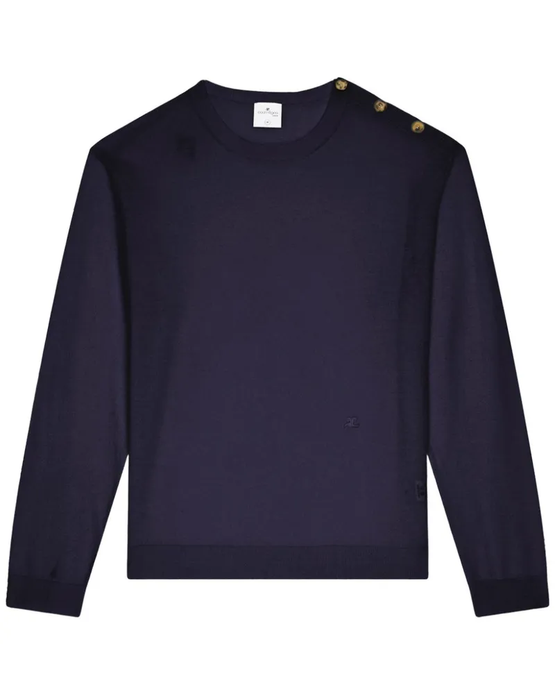 Courrèges Pullover mit Schulterknöpfen - Blau Blau