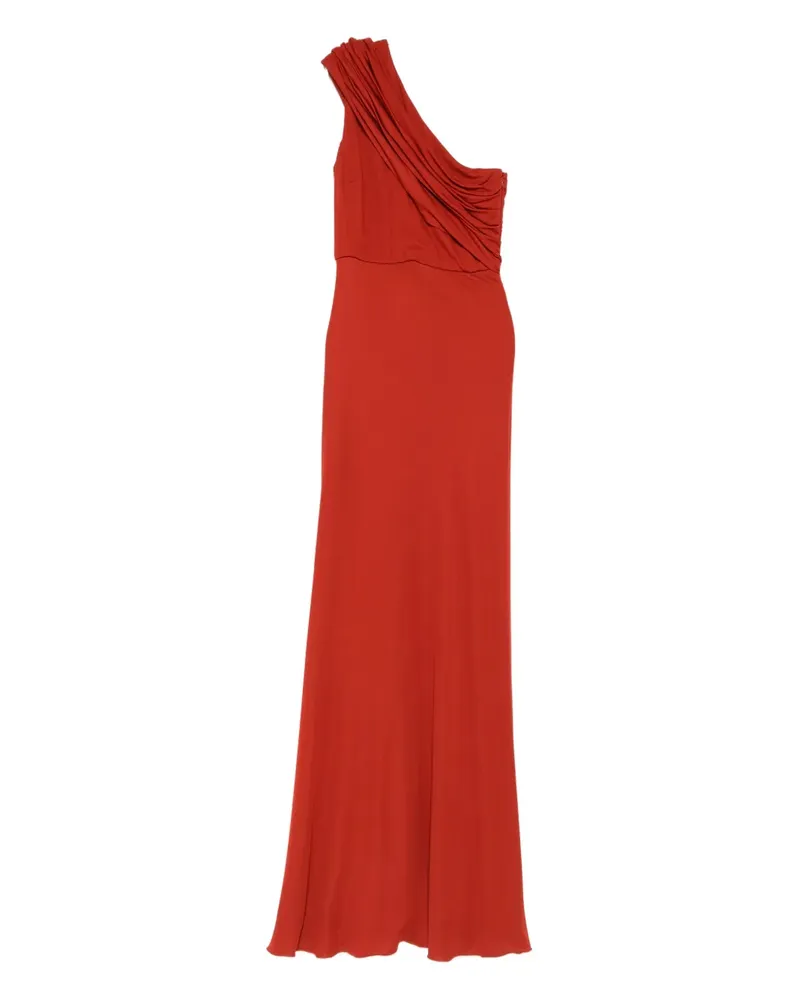 Giambattista Valli draped one-shoulder dress - Rot Rot