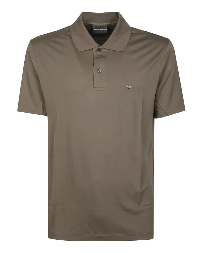 Emporio Armani button logo polo shirt - Braun Braun