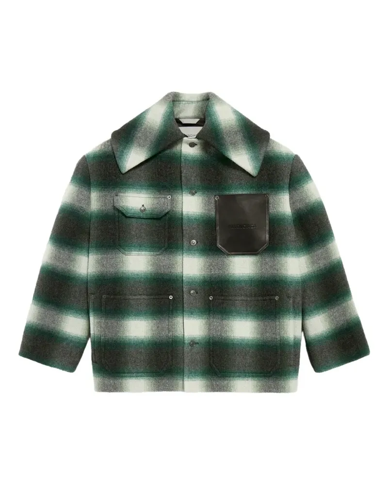 Balenciaga Cocoon check flannel shirt jacket - Grün Grün