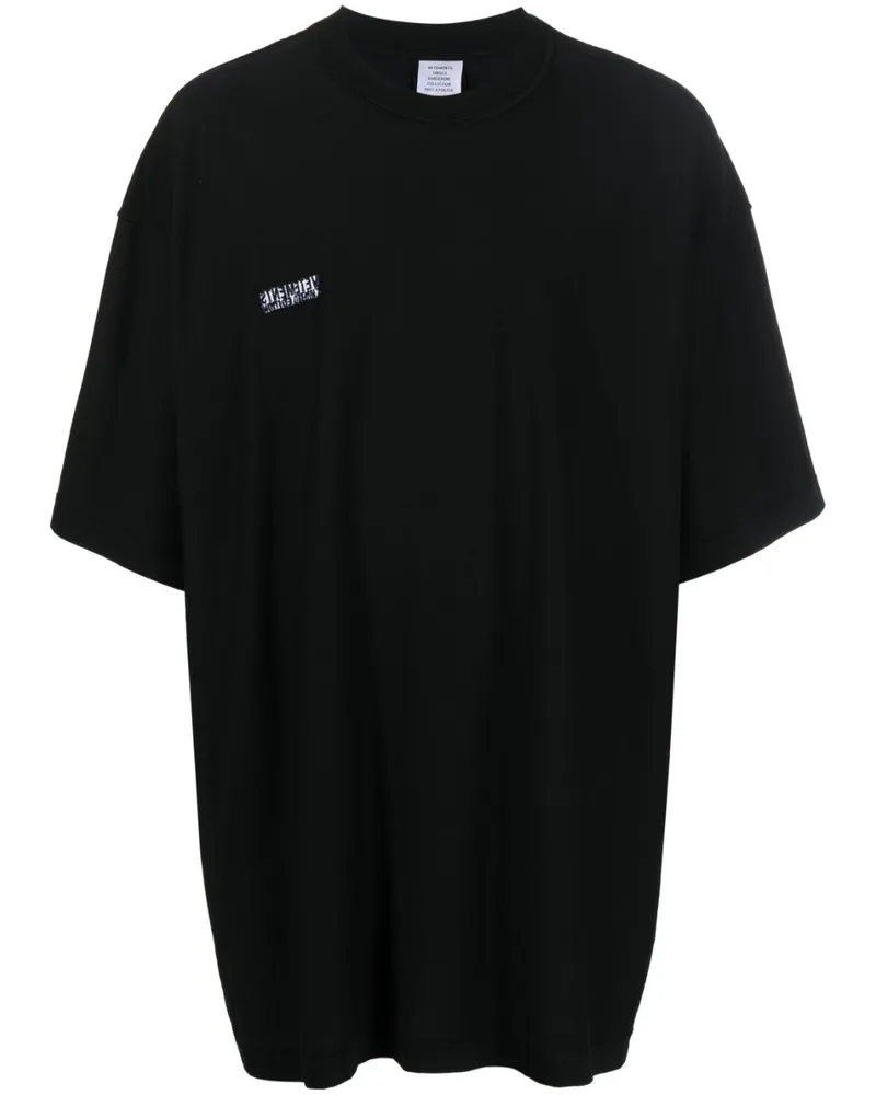 VETEMENTS T-Shirt mit Logo-Patch Schwarz