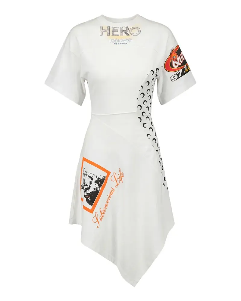 Marine Serre Asymmetrisches Kleid - Weiß Weiß
