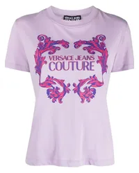 Versace Jeans T-Shirt mit Logo-Print Violett