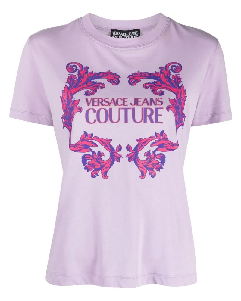 Versace Jeans T-Shirt mit Logo-Print - Violett Violett