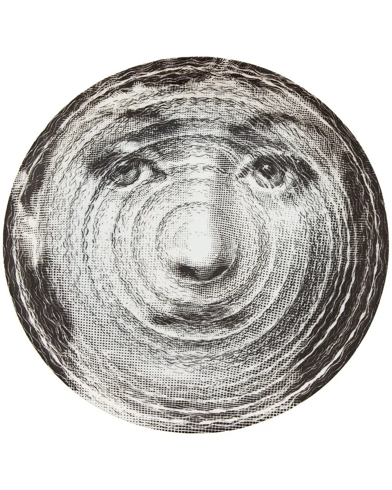 Fornasetti Wandteller mit Gesichts-Print Grau