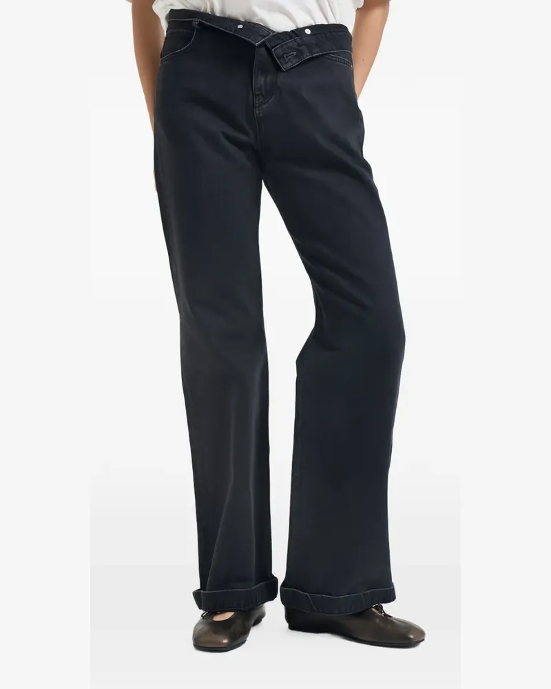 Pinko roll-waistband wide-leg jeans - Schwarz Schwarz