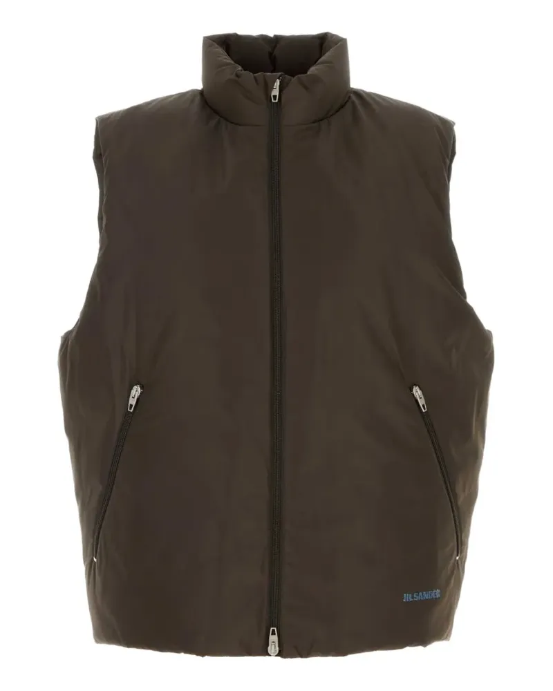 Jil Sander logo-print down gilet - Grün Grün