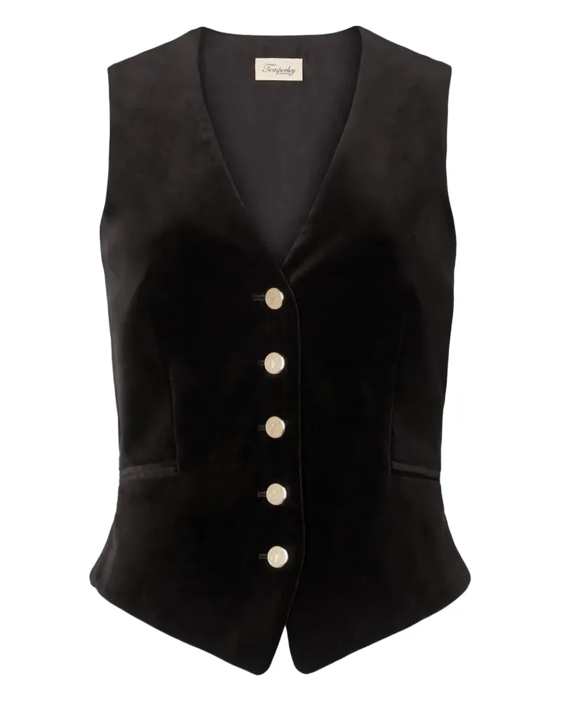 Temperley London Weste aus Samt - Schwarz Schwarz