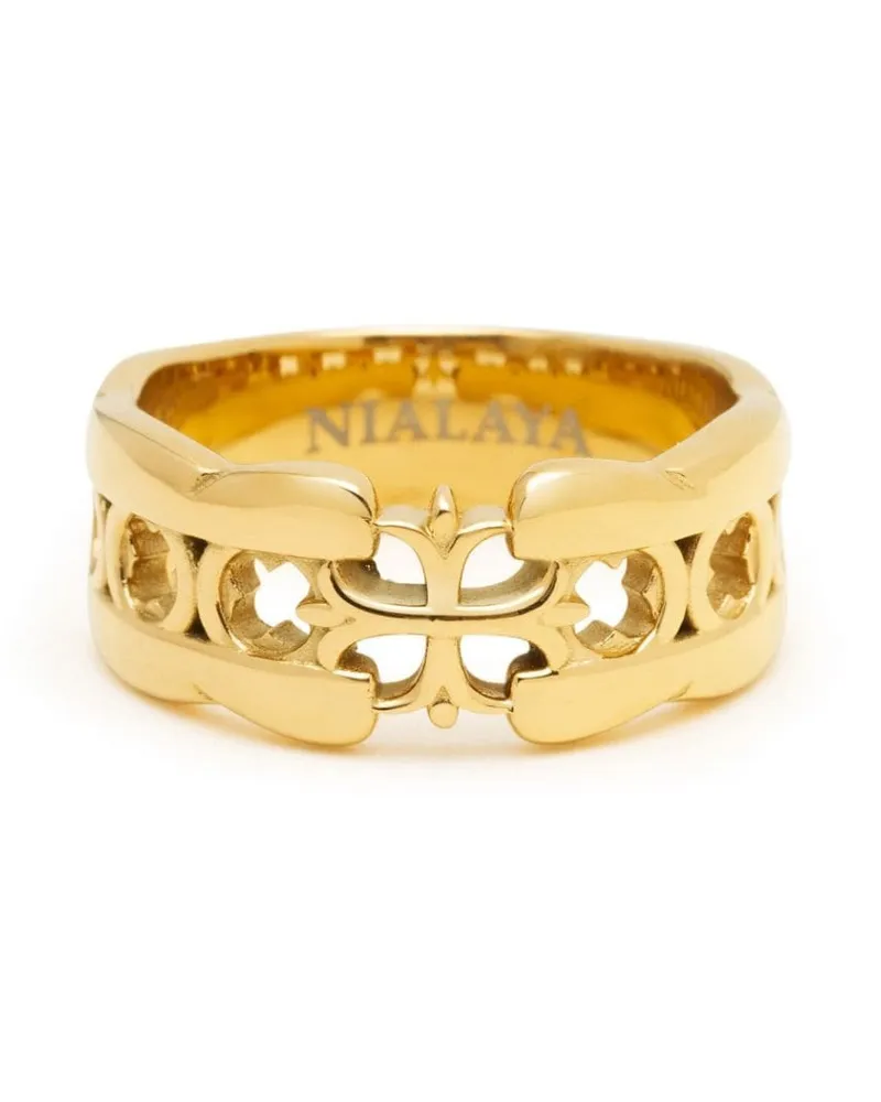 Nialaya Ring mit Kreuz - Gold Gold