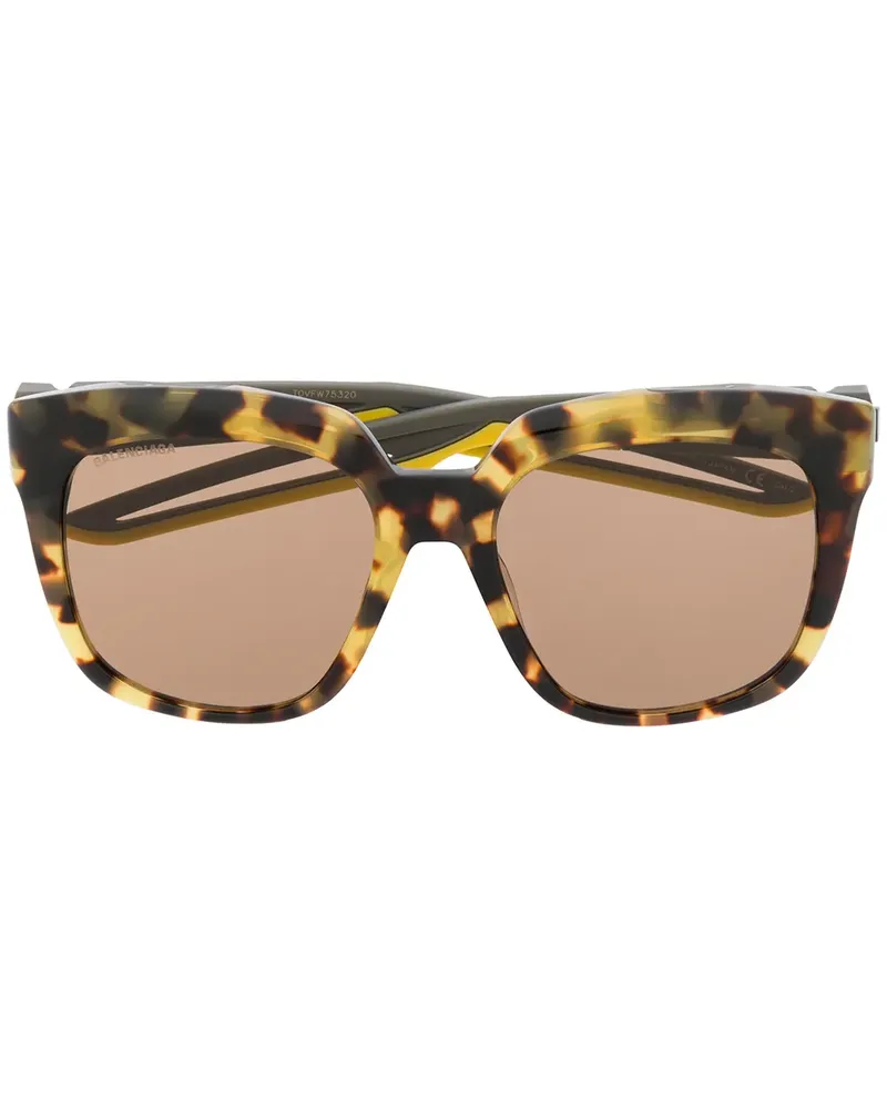 Balenciaga Eckige 'Hybrid' Sonnenbrille - Grau Grau