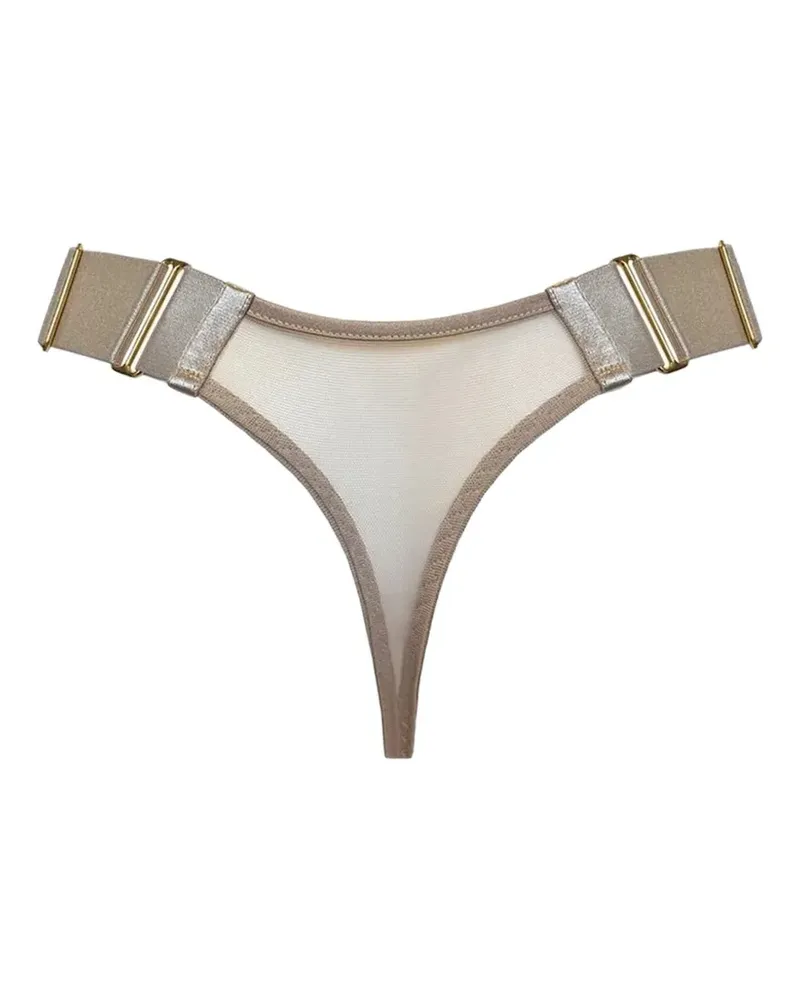 Bordelle Mesh-Tanga im Layering-Look - Nude Nude