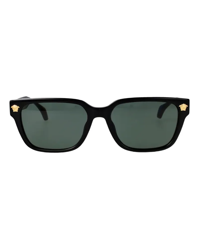 Versace Eckige Sonnenbrille mit Medusa - Schwarz Schwarz