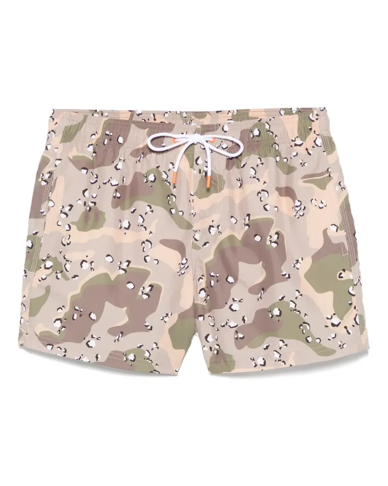 Sundek Badeshorts mit Camouflage-Print - Grün Grün