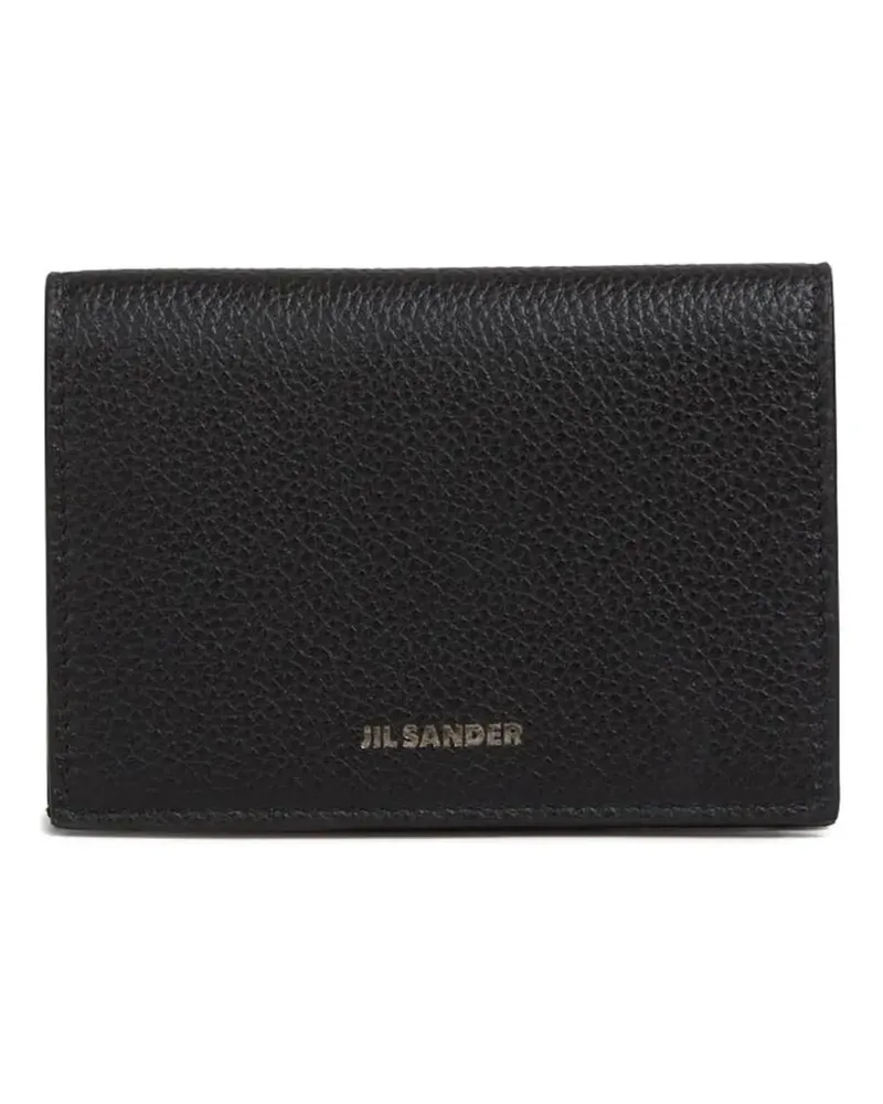 Jil Sander logo-print calfskin card holder - Schwarz Schwarz