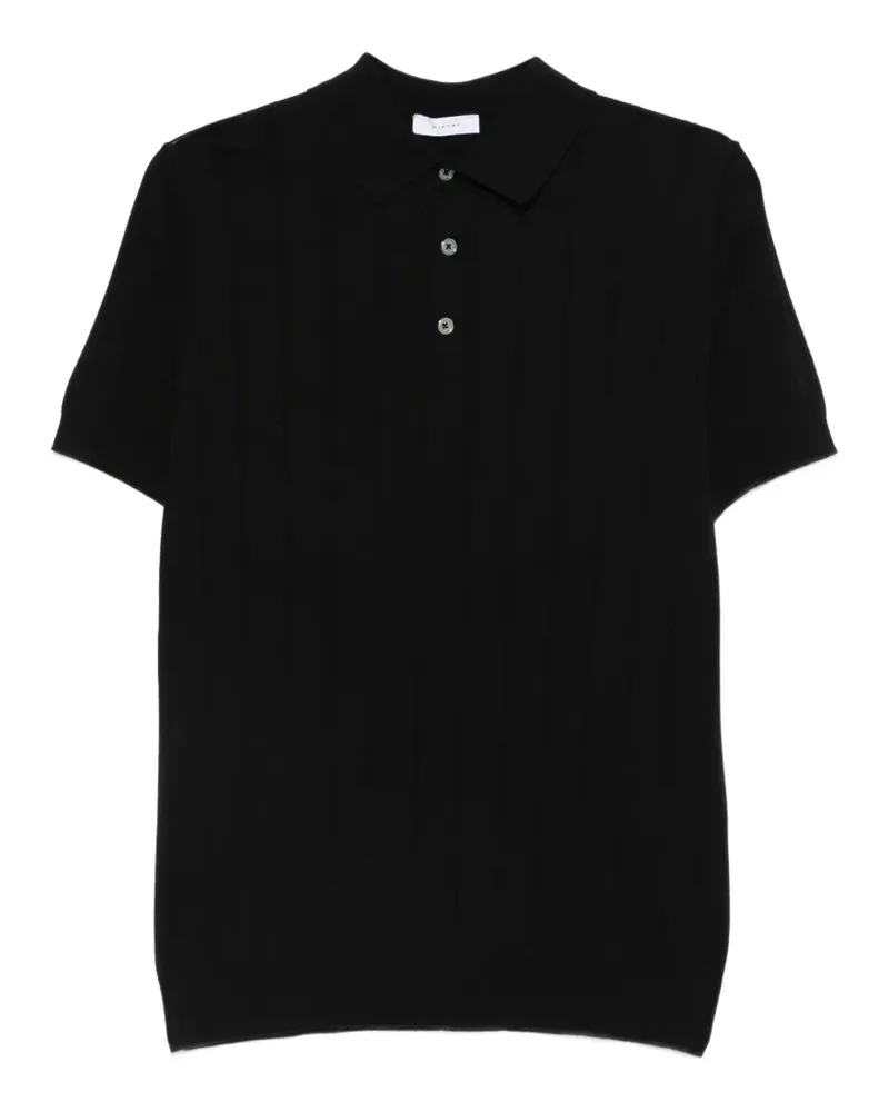 Diktat ribbed-knit polo shirt - Schwarz Schwarz