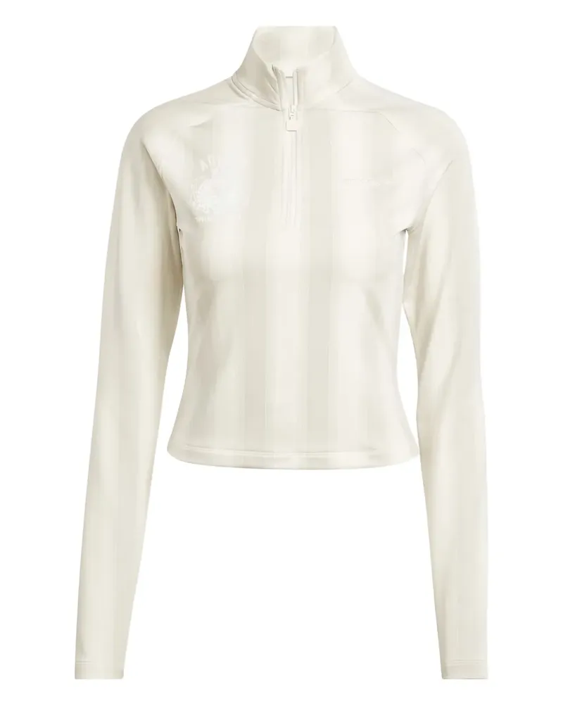 adidas Gestreiftes Sweatshirt mit Reißverschluss - Nude Nude