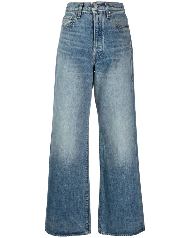 Amiri Wide-Leg-Jeans mit hohem Bund - Blau Blau