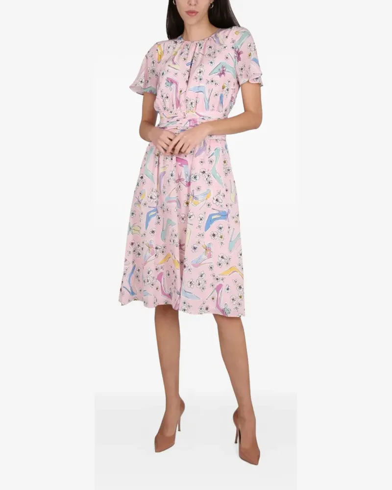Moschino patterned midi silk dress - Rosa Rosa