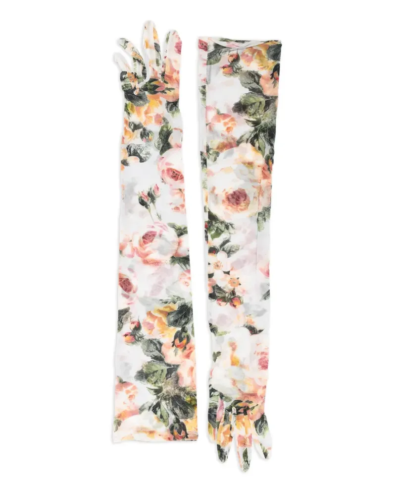 Magda Butrym floral gloves - Weiß Weiß