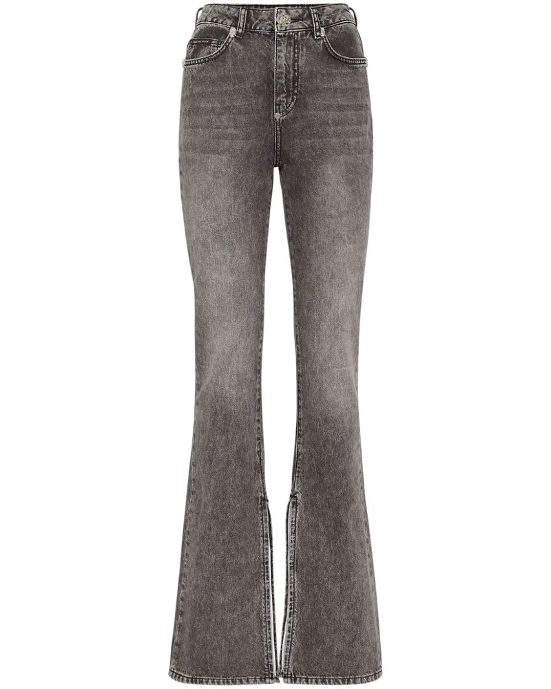 Philipp Plein Ausgestellte High-Waist-Jeans - Grau Grau