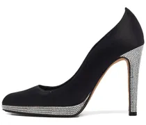 Plateau-Pumps mit Strassverzierung 105mm - Schwarz