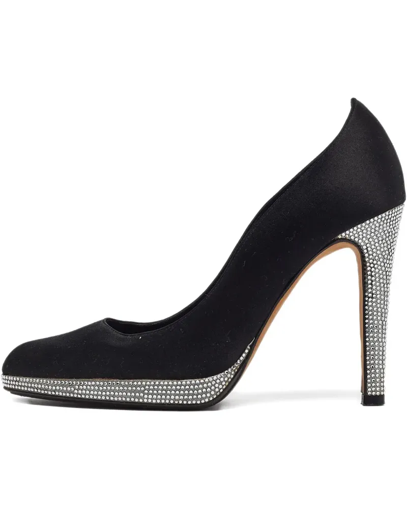 René Caovilla Plateau-Pumps mit Strassverzierung 105mm - Schwarz Schwarz