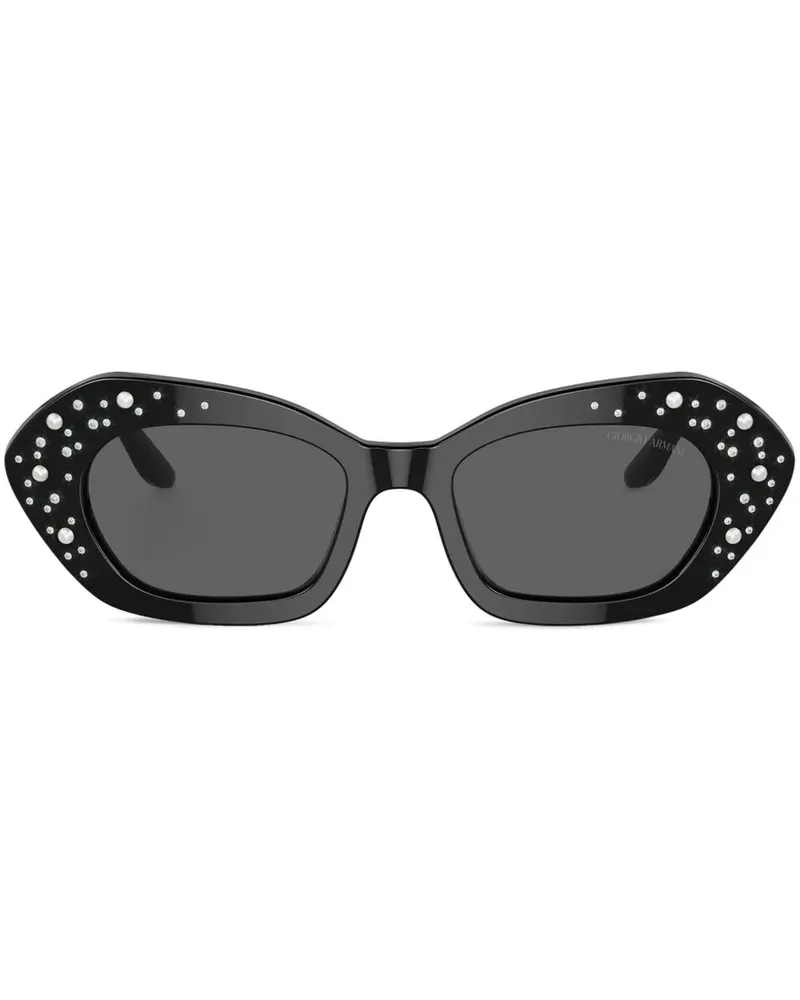 Giorgio Armani Sonnenbrille mit Oversized-Gestell - Schwarz Schwarz