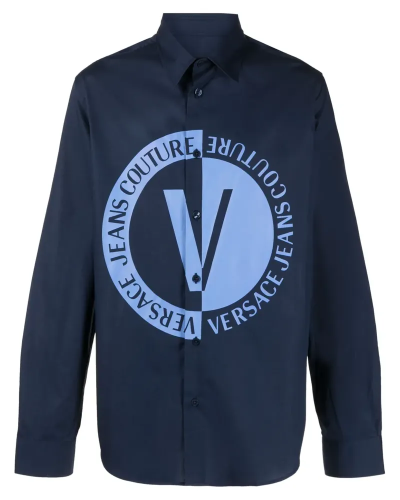 Versace Jeans Hemd mit Logo-Print - Blau Blau