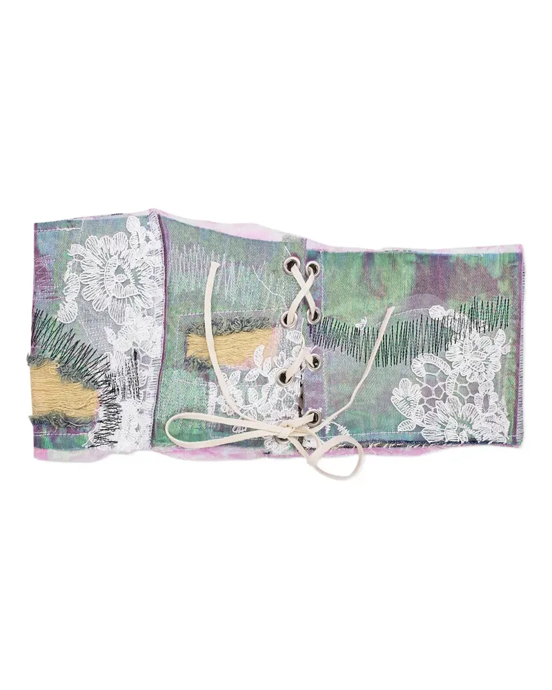 WHO DECIDES WAR Cropped-Top aus Spitze - Grün Grün